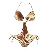 Monokini Swimsuit Brown Zebra Bandeau