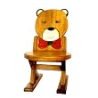 Hand-carved & Painted 22" Antique Style Children's Wood Folding Chair - Teddy Bear Design