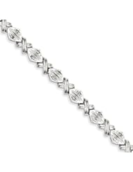 Genuine .925 Sterling Silver Diamond X Bracelet 9.5 Grams . 100% Satisfaction Guaranteed.