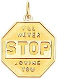 14K Yellow Gold I'll Never Stop Loving You Charm New