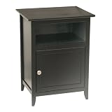 Winsome Wood End Table/Night Stand with Door and Shelf, Black by Winsome Wood