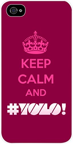 Keep Calm Because YOLO - Iphone 5 plastic white case - compatible with Iphone 5 5s (NOT 5C)