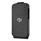 BlackBerry Leather Flip Shell for BlackBerry Q10 - Black