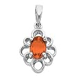 14K White Gold Mexican Fire Opal Pendant