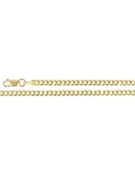 2.5mm 14K Yellow Gold Solid Concave Curb Classic Link Chain Necklace with Secure Lobster Claw Lock Sizes 16" to 30" Available