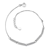 Stylish Statement: Sterling Silver Designer Inspired Fancy Link Silver Bead Bracelet