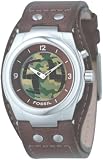 Image of Fossil BG2143 Stainless Steel Gents Camo Big Tic Brown Leather Cuff Watch.