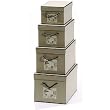 Rectangular set of 4 nesting boxes, vintage French style, for clothing, accessories and more