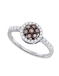 0.51CT COGNAC DIAMOND FLOWER RING