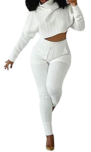 Chuanqi Women's Plus Size Turtleneck Two pieces Crop Top and Long Pants Jumpsuit