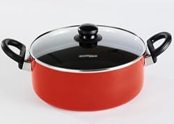 Proctor Silex 52025 Aluminum Nonstick 5 Quart Covered Dutch Oven, Red