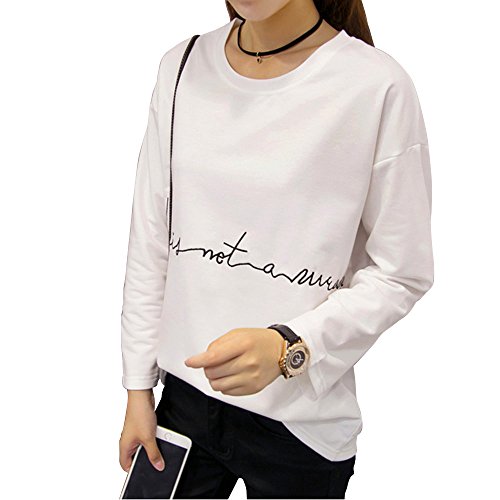 (ノーブランド品) トップス ロンT ロングTシャツ ロングT レディース 八分丈 Tシャツ シンプルトップス ロゴ ロゴT ロゴTシャツ