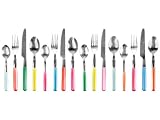 Present time Assorted Colors Indian Summer Cutlery Set, Set of 16