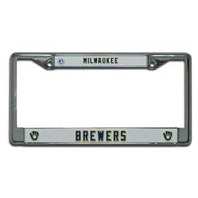 Milwaukee Brewers Ball & Glove Design Laser Chrome Frame
