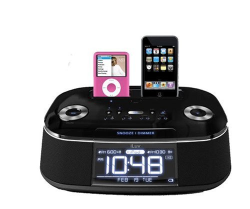 iLuv iMM173 Alarm Clock and Dual Dock for iPod and iPhone 3G (Black)