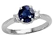 1.35 cttw Genuine Sapphire and Diamond Engagement Ring - 14kt Yellow Gold