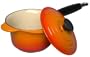 Le Creuset Enameled Cast-Iron 1-1/4-Quart Precision Pour Saucepan with Cover, Flame