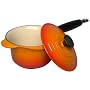 Le Creuset Enameled Cast-Iron 1-1/4-Quart Precision Pour Saucepan with Cover, Flame