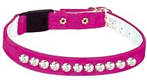 Pet Supply Imports - Pink Velveteen Jeweled Break Away Cat Collars Siz 12