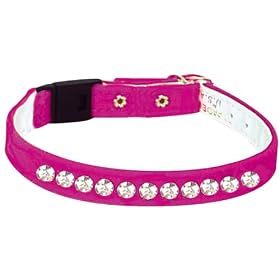 Pet Supply Imports - Pink Velveteen Jeweled Break Away Cat Collars Siz 10 by PSI