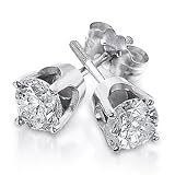 Diamond Solitaire Earrings 3/4ctw