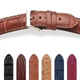 HIRSCH London M, Louisiana Alligator, 79 Gold Brown matt, 17 mm, Gold Buckle