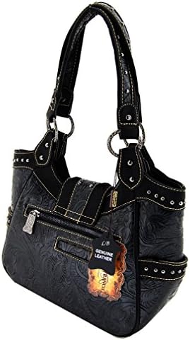 Montana West Medium Purse Wallet Set, Trinity Ranch, Black, NEW