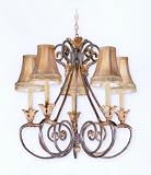 Crescent Court Five Light Oval Chandelier