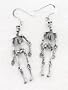 Moveable Sterling Silver Science SKELETON Bone Earrings