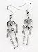 Moveable Sterling Silver Science SKELETON Bone Earrings