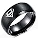 Tanyoyo Jewelry 8mm Titanium Rings Stainless Steel for Mens Rings S Shield Black