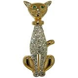 : Siamese Cat Rhinestone Animal Pin Brooch
