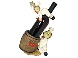 Chefs Wine Bottle Holder Barrel with Two Chefs