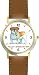 Bulldog or Bull Dog Cartoon or Comic - JP Animal - WATCHBUDDY&reg; DELUXE TWO-TONE THEME WATCH - Arabic Numbers - Brown Leather Strap-Size-Large ( Men's Size or Jumbo Women's Size )