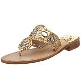 Jack Rogers Women's Zsa Zsa Jeweled Thong Sandal,Gold,8 M US