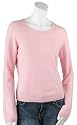Cinzia Clara Women's Cashmere Scoop Neck Sweater,Pink,Large