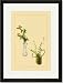 Black Framed/Matted Print 17x23, Thistle and Platycodon