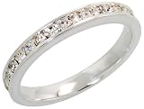 Sterling Silver Eternity Band, w/ April Birthstone, Clear Crystals, 1/8" (3mm) wide