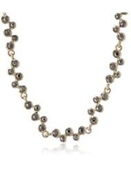 Kensie "Laughing All The Way" Gold-Plated Flex with Hematite Stones Collar Necklace, 16"