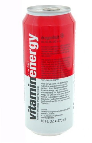 Glaceau Vitaminenergy, Dragon Fruit, 16-Ounce Cans (Pack of 12) by Glaceau