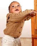 100% Organic colour grown baby Cable Hooded Cardigan - 18-24m : Cream