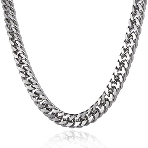 Trendsmax 15mm Stainless Steel Mens Boys Rombo Curb Cuban Link Chain Necklace
