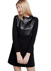 A-line Long Sleeves General Print Above the Knee Turtleneck Empire   Waistline Mini Dress 