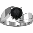 14K White Gold Onyx and Diamond Ring