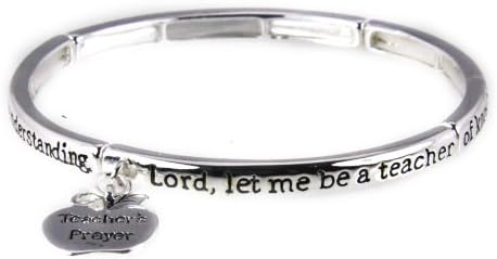4030855 Teacher Prayer Stretch Bracelet Christian Teachers Gift School Appreciation Thank You