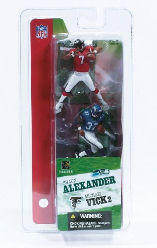 MICHAEL VICK / ATANTA FALCONS & SHAUN ALEXANDER / SEATTLE SEAHAWKS * 3 INCH * McFarlane's NFL Sports Picks Series 2 Mini Figure 2-Pack
