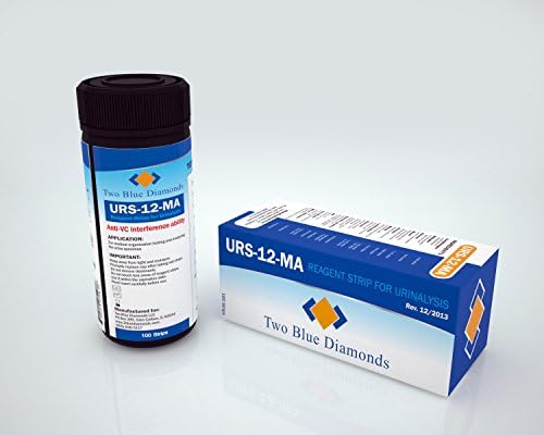 Micro Albumin12-MA Parameter Urinalysis Reagent Test Strips (100 Strips) Retail Sealed Two Blue Diamonds