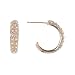 Rose Gold over Sterling Silver Half Hoop Champagne Pave CZ Post Earring