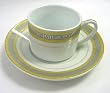Demitasse Cups & Saucers Set of 6 with Greek Key Design