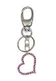 Key Chain Purse Clip - Open Heart - Fuchsia